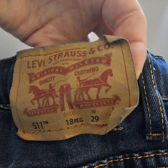 Levis 511 18R Slim Fit Boys Denim Jeans W29"xL31" Eco Performance 365 Tru Temp - Picture 8 of 10